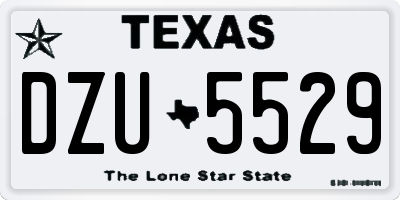 TX license plate DZU5529