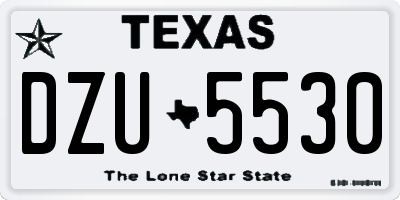 TX license plate DZU5530