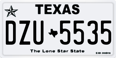 TX license plate DZU5535