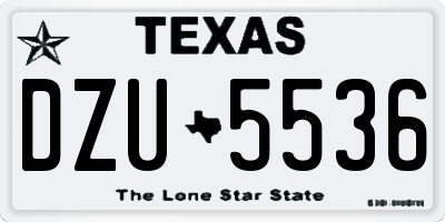 TX license plate DZU5536