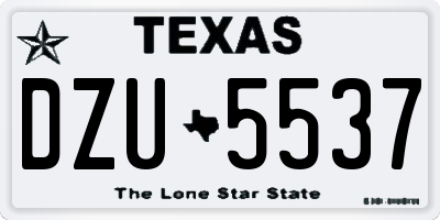 TX license plate DZU5537