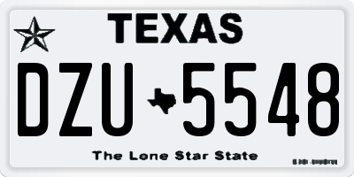 TX license plate DZU5548