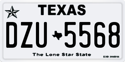 TX license plate DZU5568