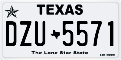 TX license plate DZU5571
