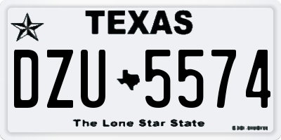 TX license plate DZU5574