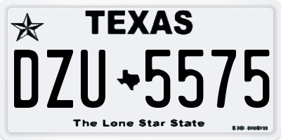 TX license plate DZU5575