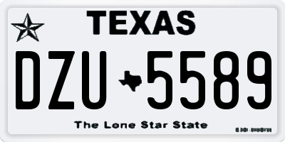 TX license plate DZU5589