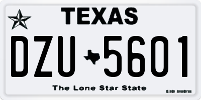TX license plate DZU5601