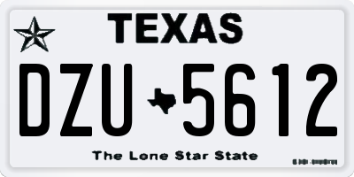 TX license plate DZU5612