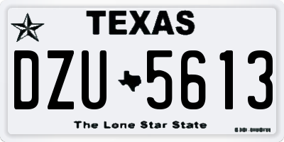 TX license plate DZU5613