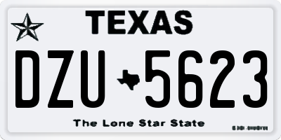 TX license plate DZU5623
