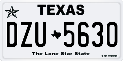 TX license plate DZU5630