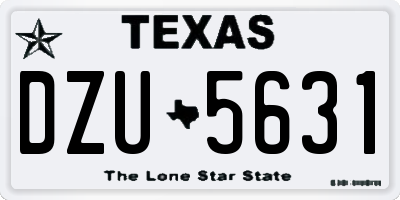 TX license plate DZU5631