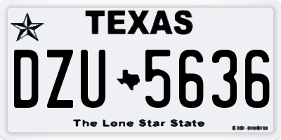 TX license plate DZU5636