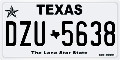 TX license plate DZU5638