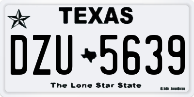 TX license plate DZU5639