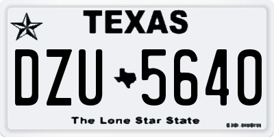 TX license plate DZU5640