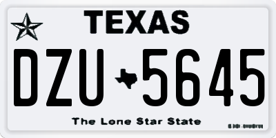 TX license plate DZU5645