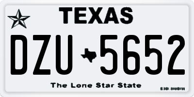 TX license plate DZU5652