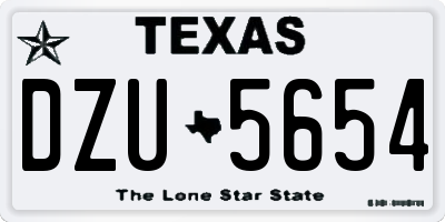 TX license plate DZU5654