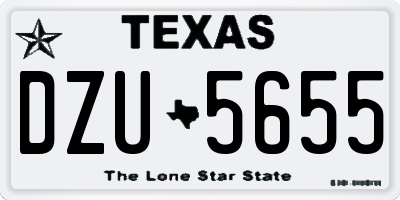 TX license plate DZU5655