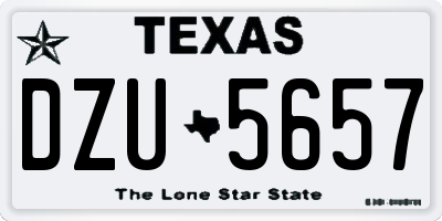 TX license plate DZU5657