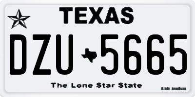 TX license plate DZU5665