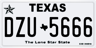 TX license plate DZU5666