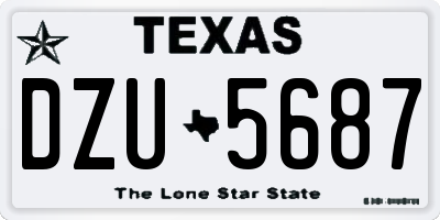 TX license plate DZU5687