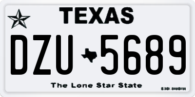 TX license plate DZU5689