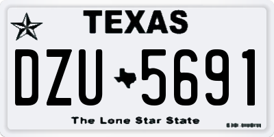 TX license plate DZU5691