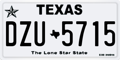 TX license plate DZU5715