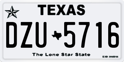 TX license plate DZU5716