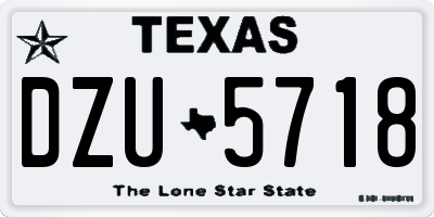 TX license plate DZU5718