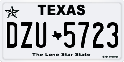 TX license plate DZU5723