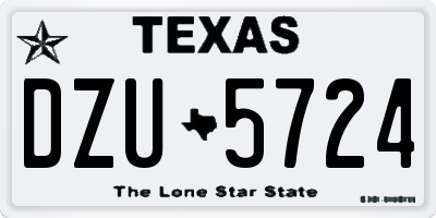 TX license plate DZU5724