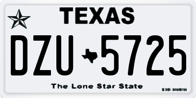 TX license plate DZU5725