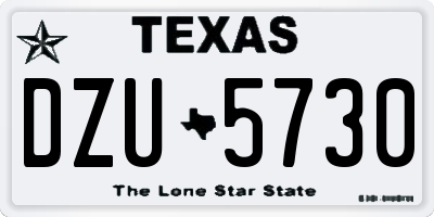 TX license plate DZU5730