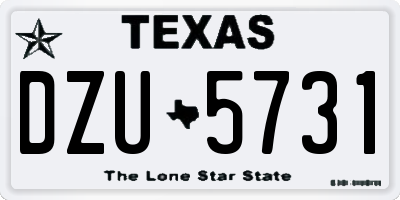 TX license plate DZU5731