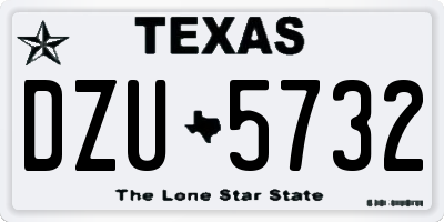 TX license plate DZU5732