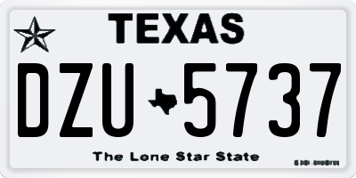 TX license plate DZU5737