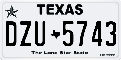 TX license plate DZU5743