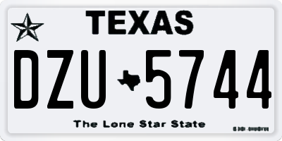 TX license plate DZU5744
