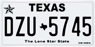 TX license plate DZU5745