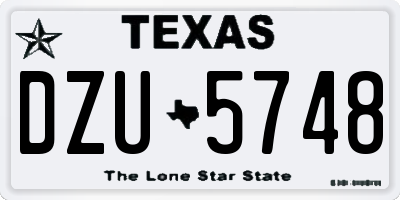 TX license plate DZU5748