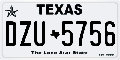 TX license plate DZU5756