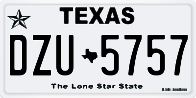 TX license plate DZU5757