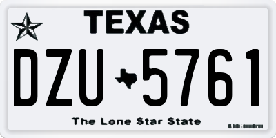 TX license plate DZU5761
