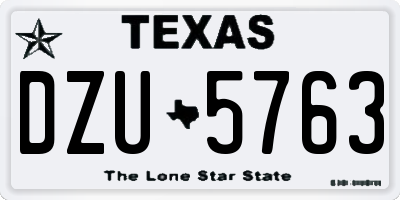 TX license plate DZU5763
