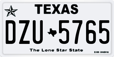 TX license plate DZU5765